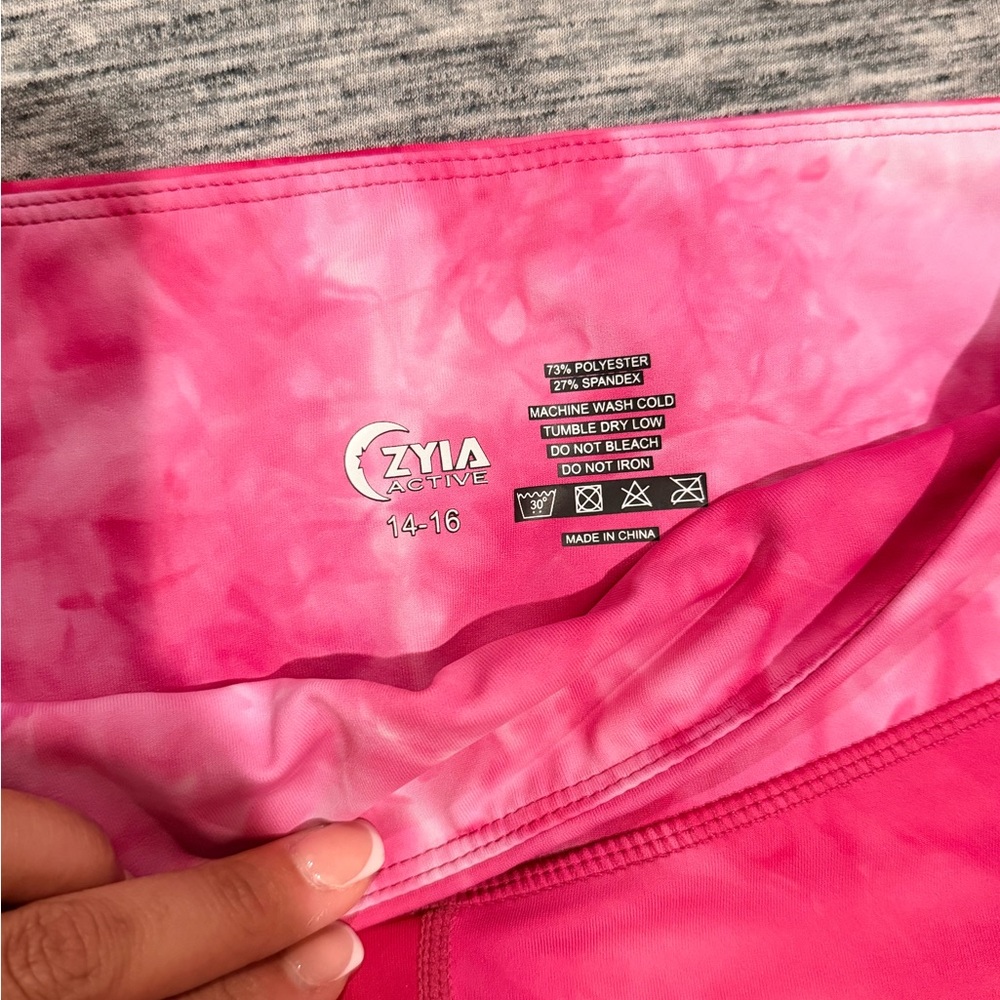 ZYIA Active Pink Custom tie die Leggings set